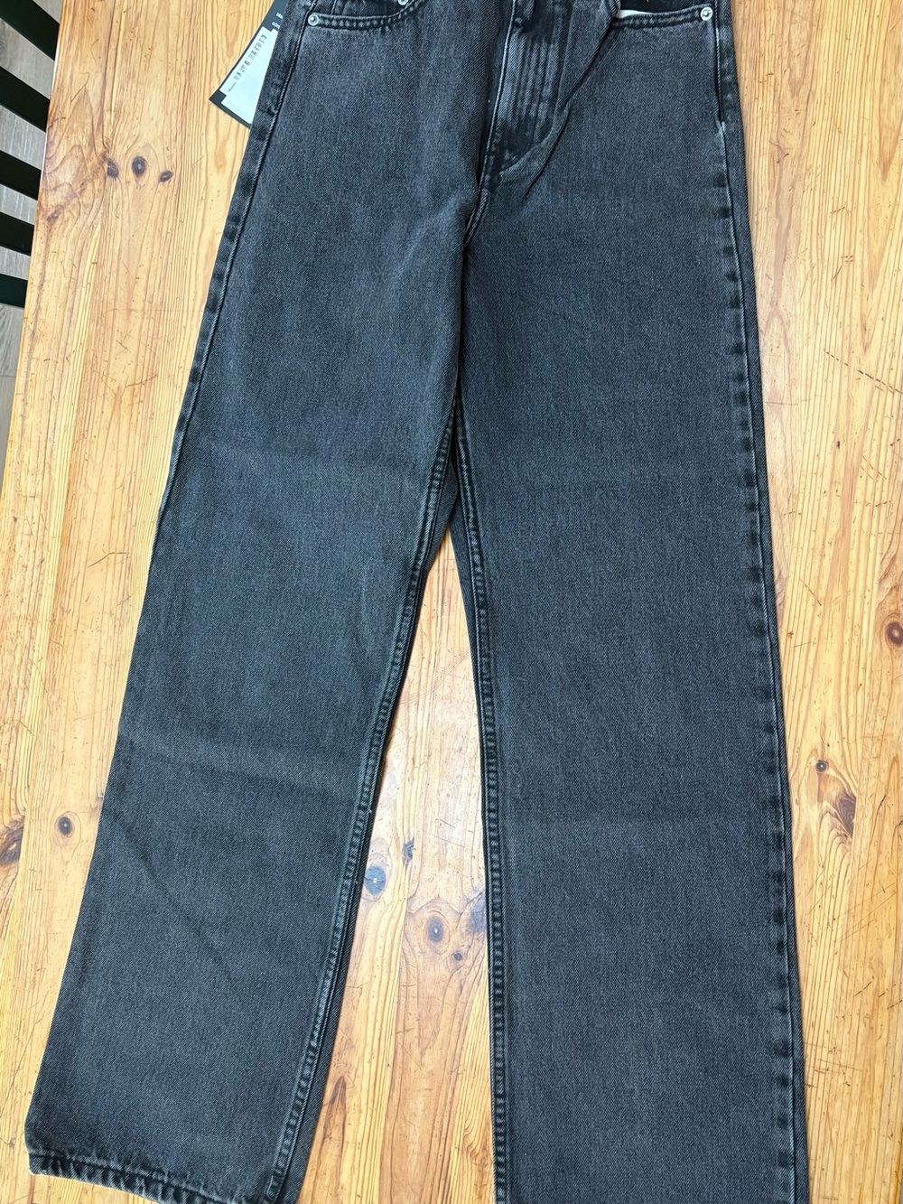 Dr. Denim High-Rise Straight-Leg Jeans in Washed Black